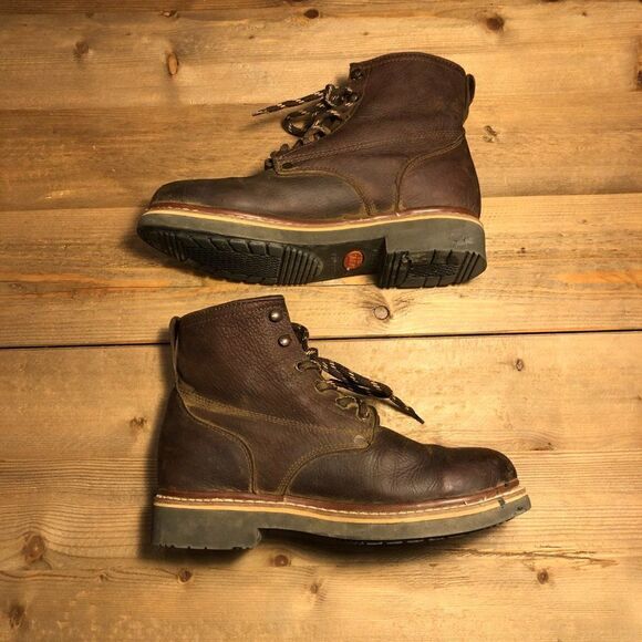 Potrillo Brown Leather Men's Work Boots Made in Mexico Size 7.5 - Picture 1 of 14